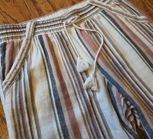 Jolt Striped Wide Leg Pants with Drawstring
